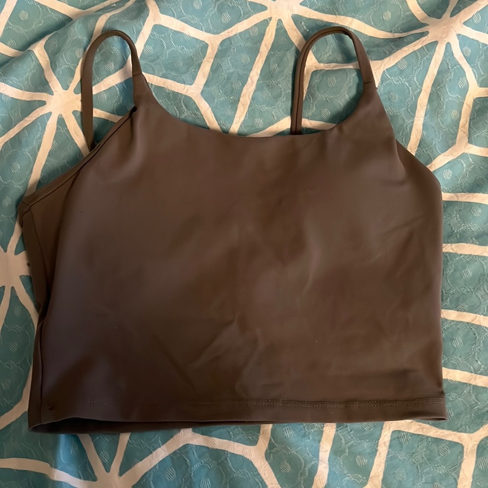 Athletic tank top built in bra Green